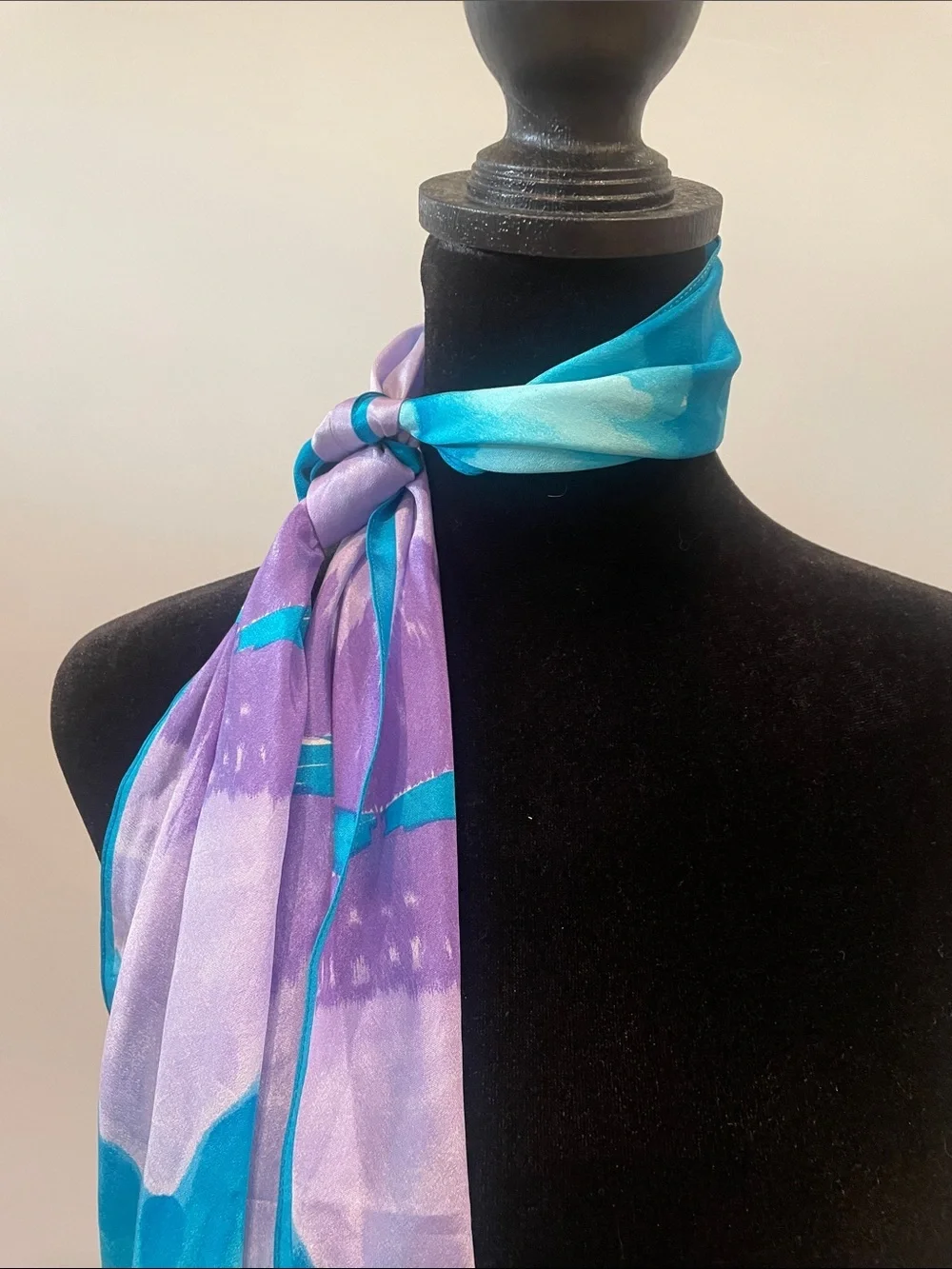 Vintage  Tie-Dye Style Blue & Purple Fashion Scarf